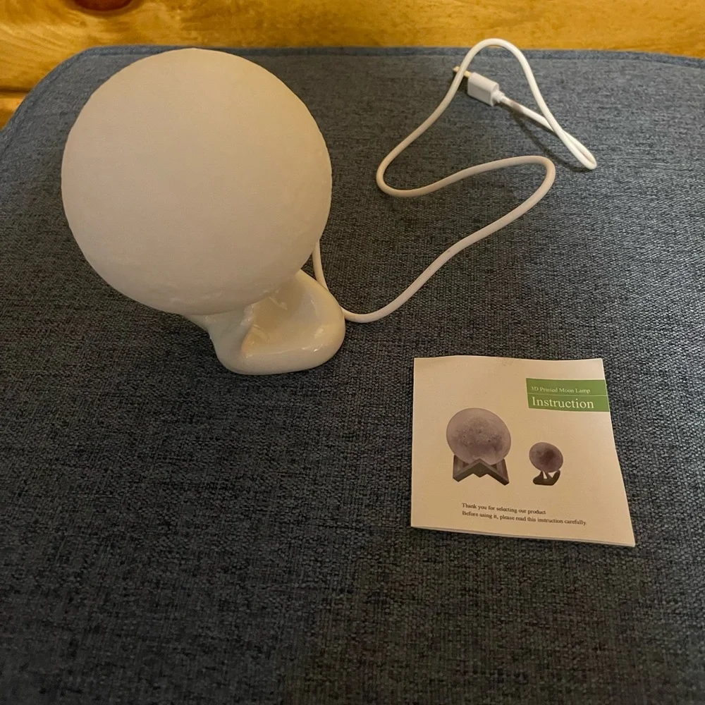 White Moon Lamp with Stand